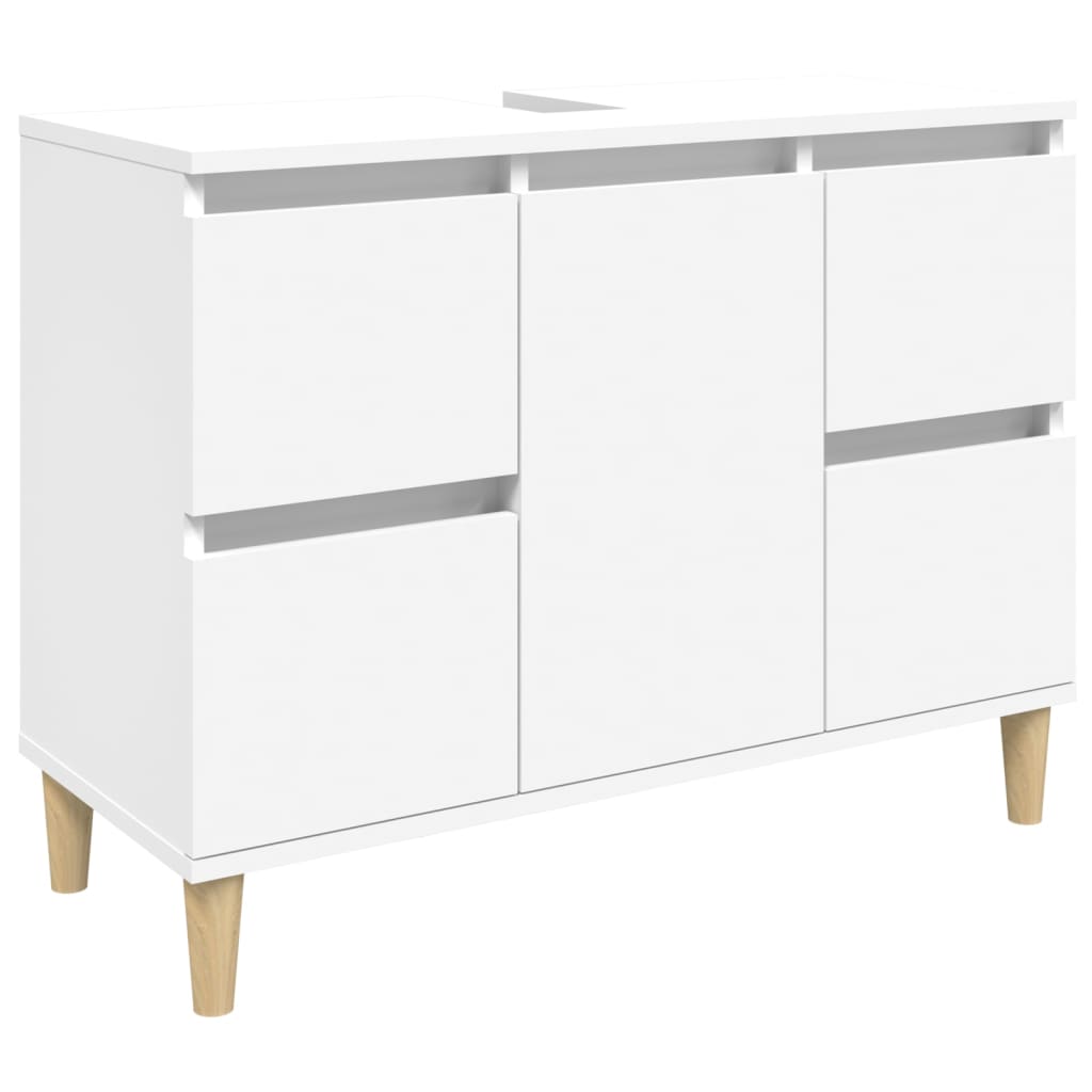 Ormarić za umivaonik bijeli 80 x 33 x 60 cm konstruirano drvo
