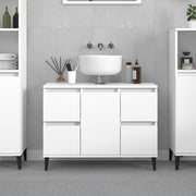 Ormarić za umivaonik bijeli 80 x 33 x 60 cm konstruirano drvo