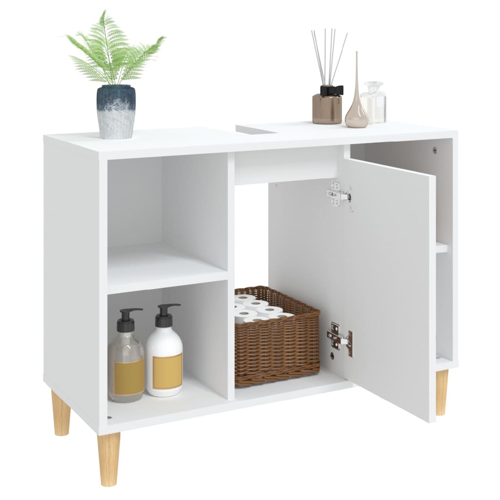 Ormarić za umivaonik bijeli 80 x 33 x 60 cm konstruirano drvo