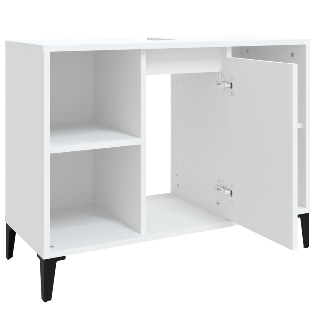 Ormarić za umivaonik bijeli 80 x 33 x 60 cm konstruirano drvo