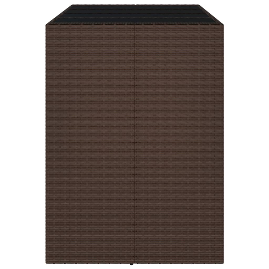 Barski stol sa staklenom pločom smeđi 145x80x110 cm poliratan