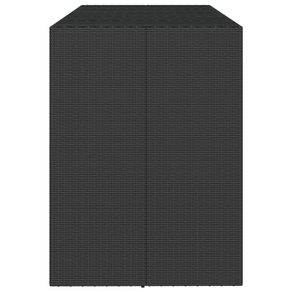 Barski stol sa staklenom pločom crni 185x80x110 cm poliratan