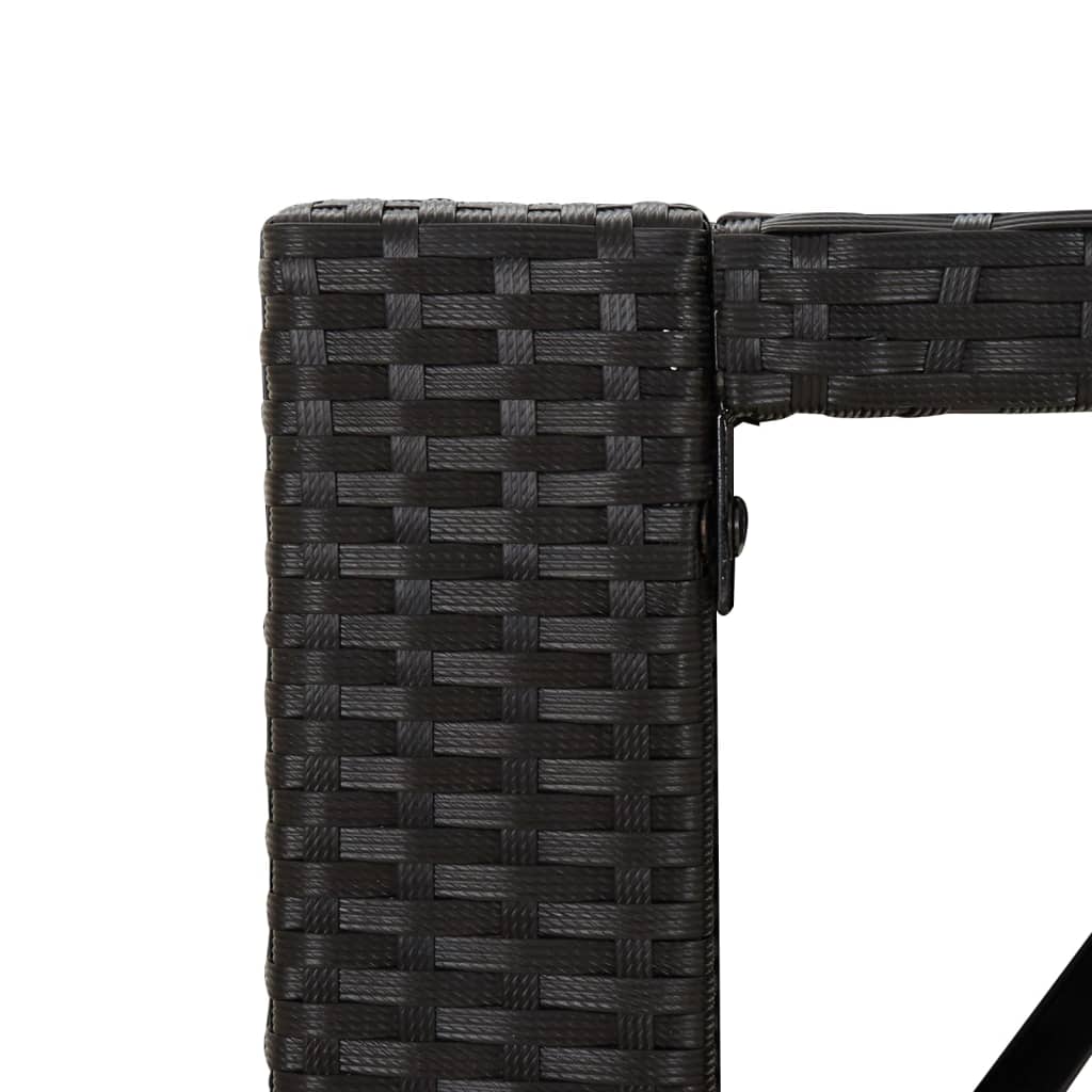Barski stol sa staklenom pločom crni 185x80x110 cm poliratan