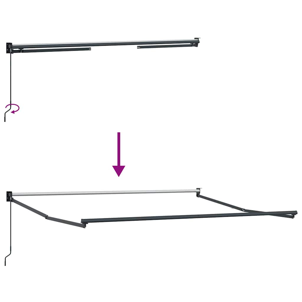 Sklopiva konstrukcija tende Antracit 350 x 250 cm Aluminij