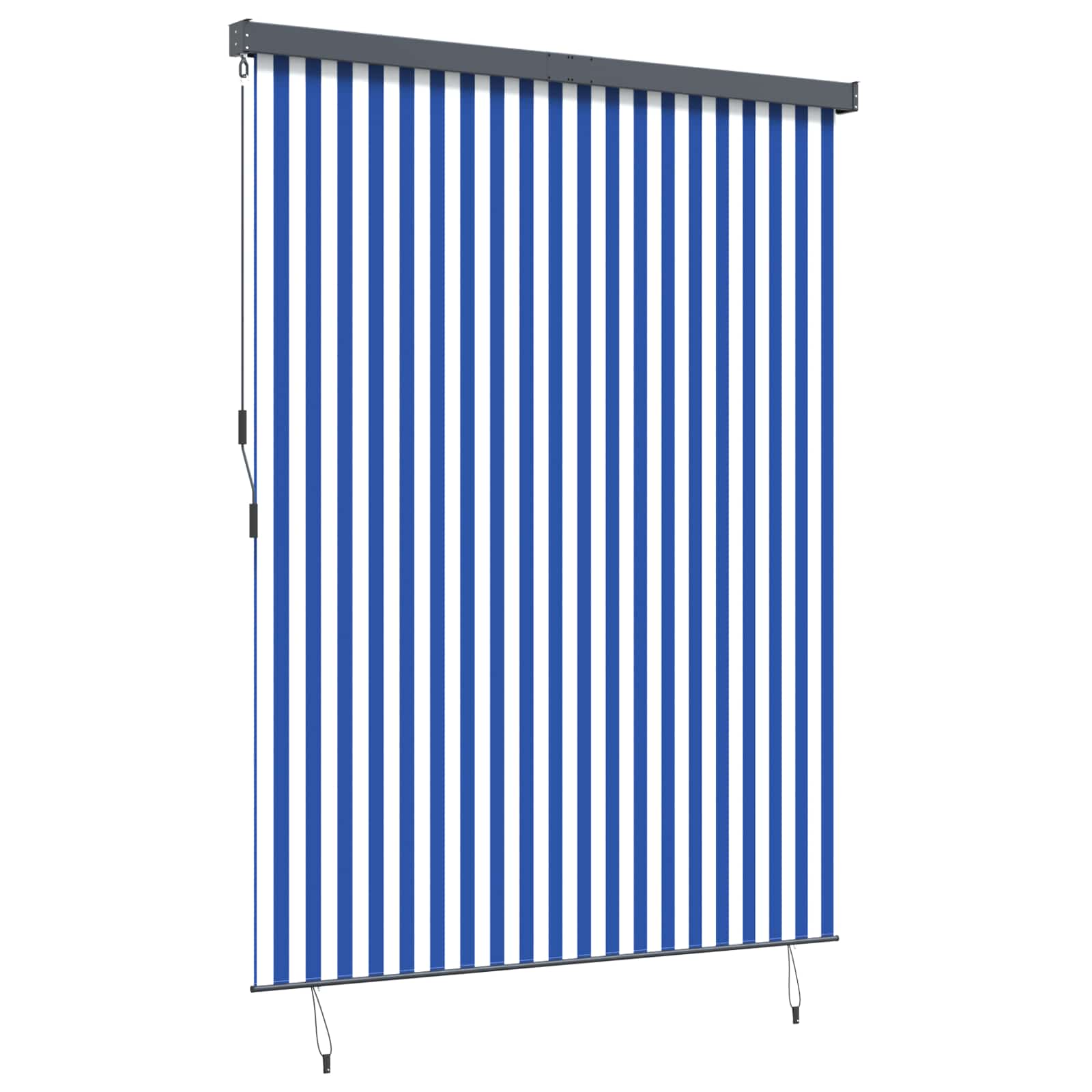 Rolo zavjesa Plava i bijela 200 x 250 cm Tkanina i aluminij