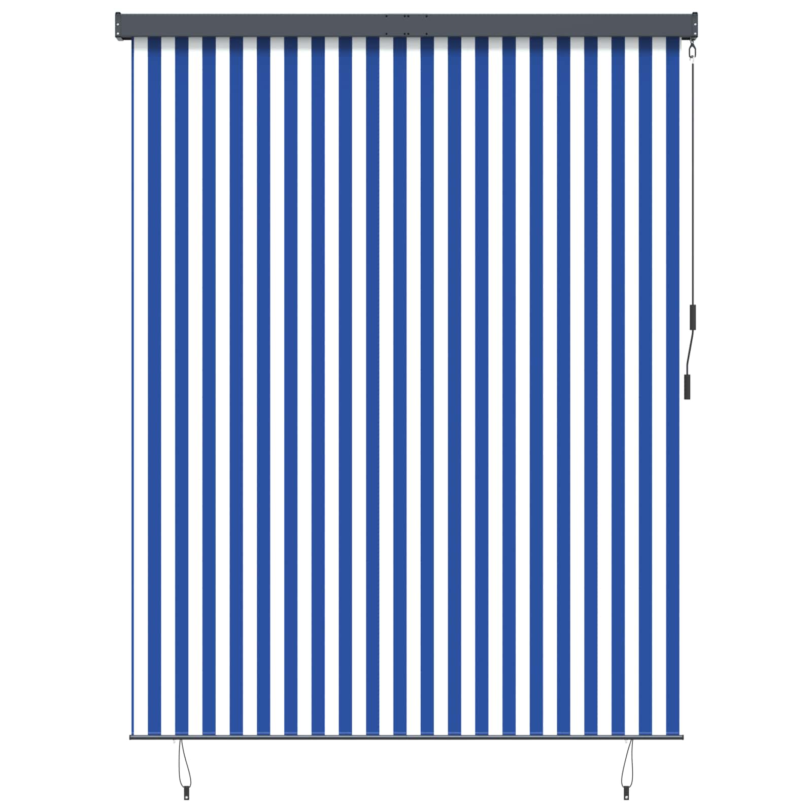Rolo zavjesa Plava i bijela 200 x 250 cm Tkanina i aluminij