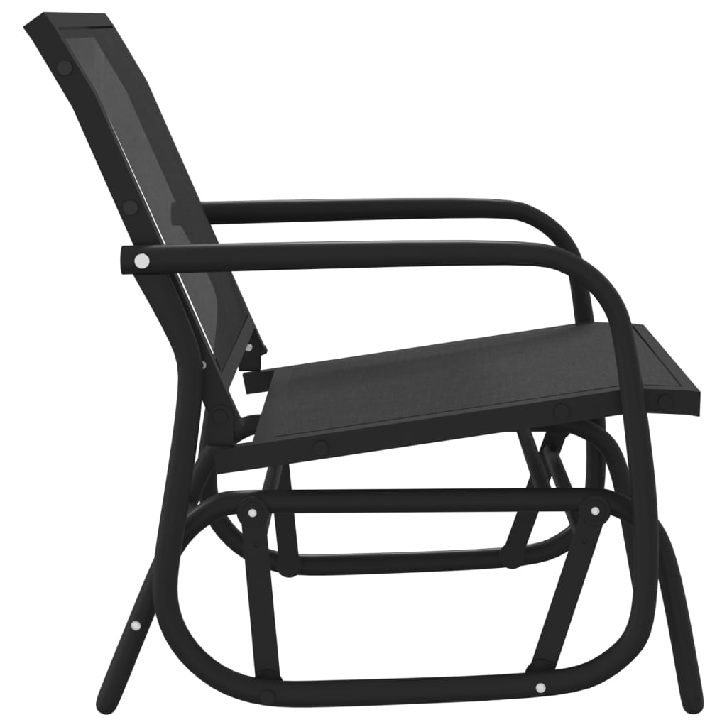 Vrtne stolice ljuljačke 2 kom crne 61x76x87 cm tekstil i čelik