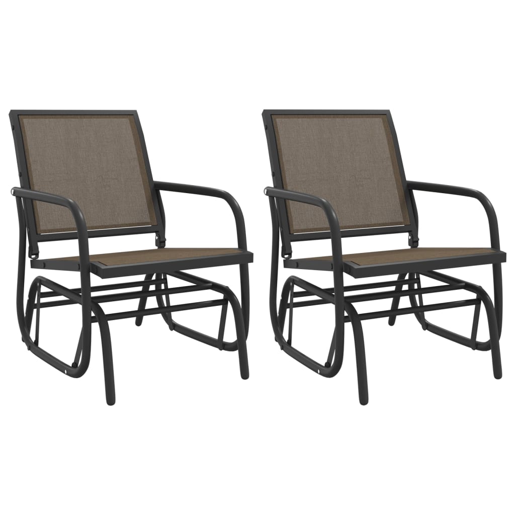 Vrtne stolice ljuljačke 2 kom smeđe 61x76x87 cm tekstil i čelik