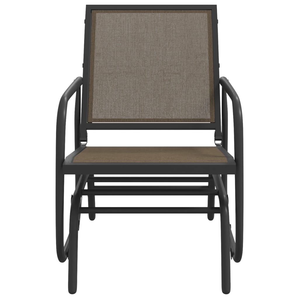 Vrtne stolice ljuljačke 2 kom smeđe 61x76x87 cm tekstil i čelik