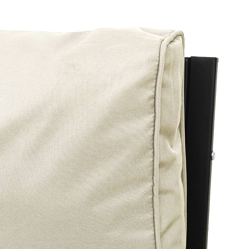 Vrtna stolica s jastucima boje pijeska 76 x 76 x 79 cm čelična