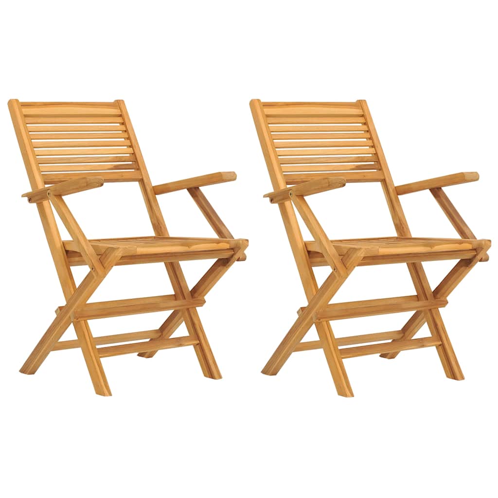 Sklopive vrtne stolice 2 kom 55x62x90 cm od masivne tikovine
