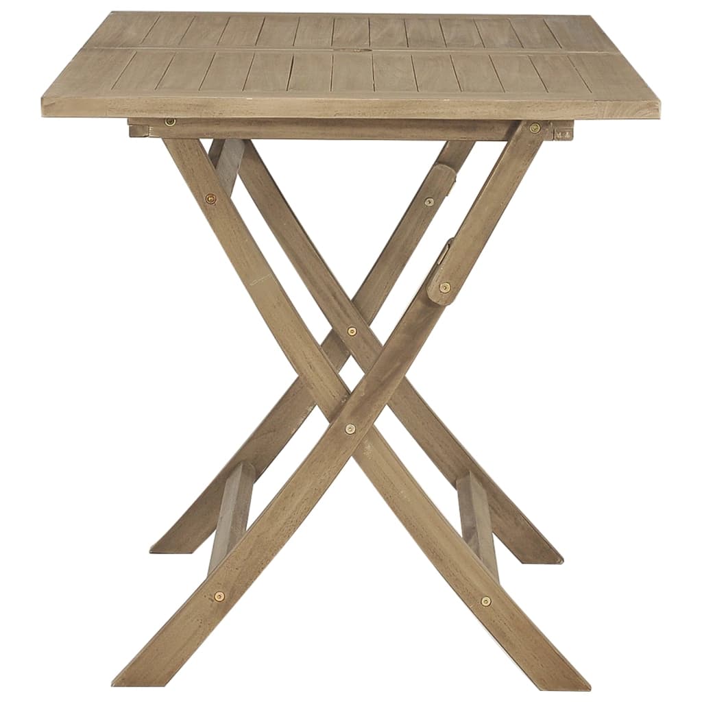 Sklopivi vrtni stol sivi 120 x 70 x 75 cm od masivne tikovine