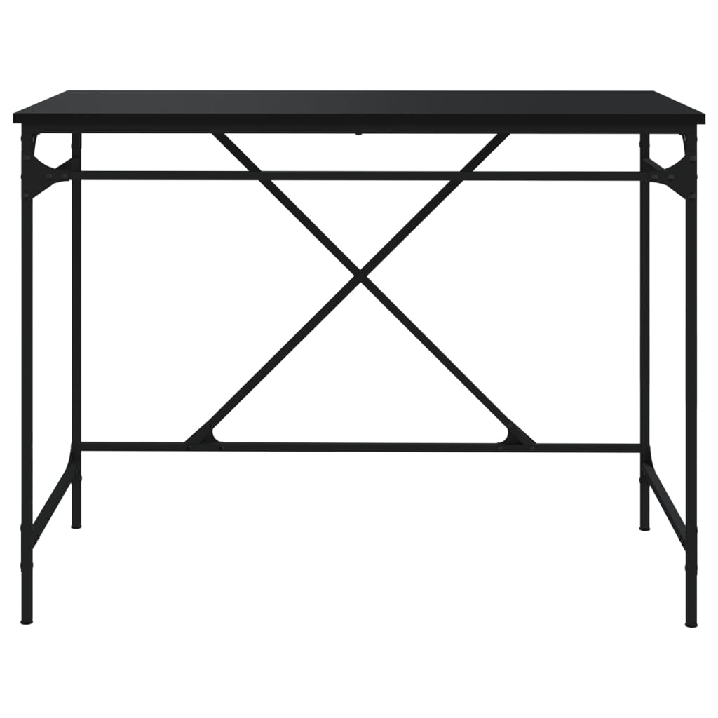 Radni stol crni 100 x 50 x 75 cm konstruirano drvo i željezo