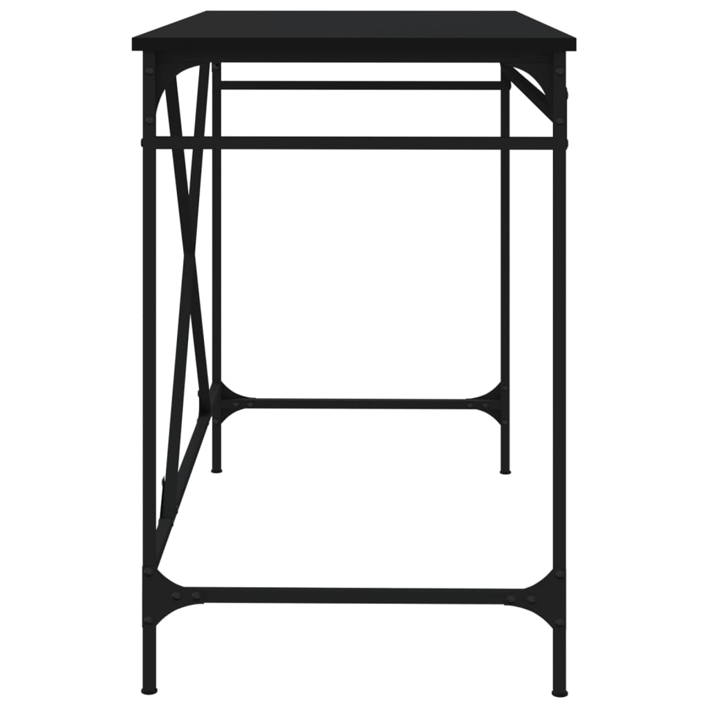 Radni stol crni 100 x 50 x 75 cm konstruirano drvo i željezo
