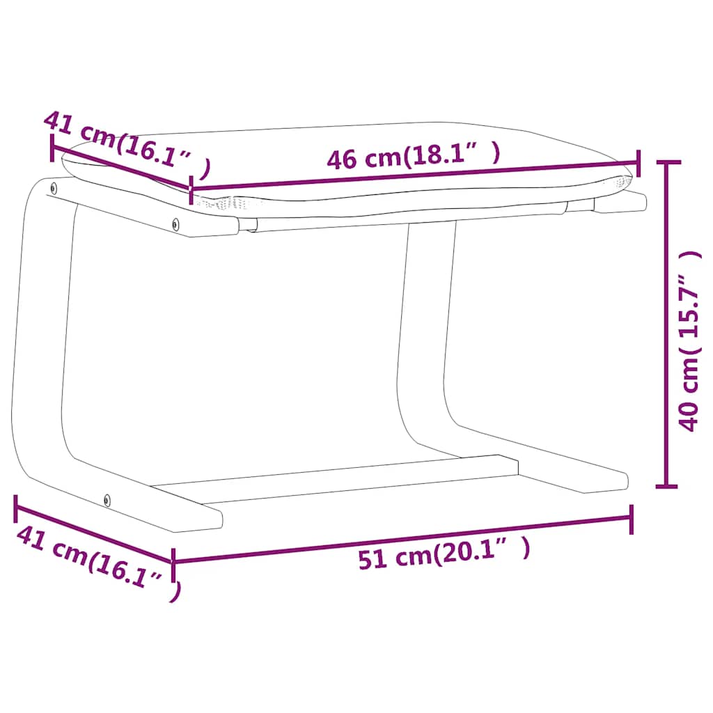 Tabure crni 51 x 41 x 40 cm od tkanine