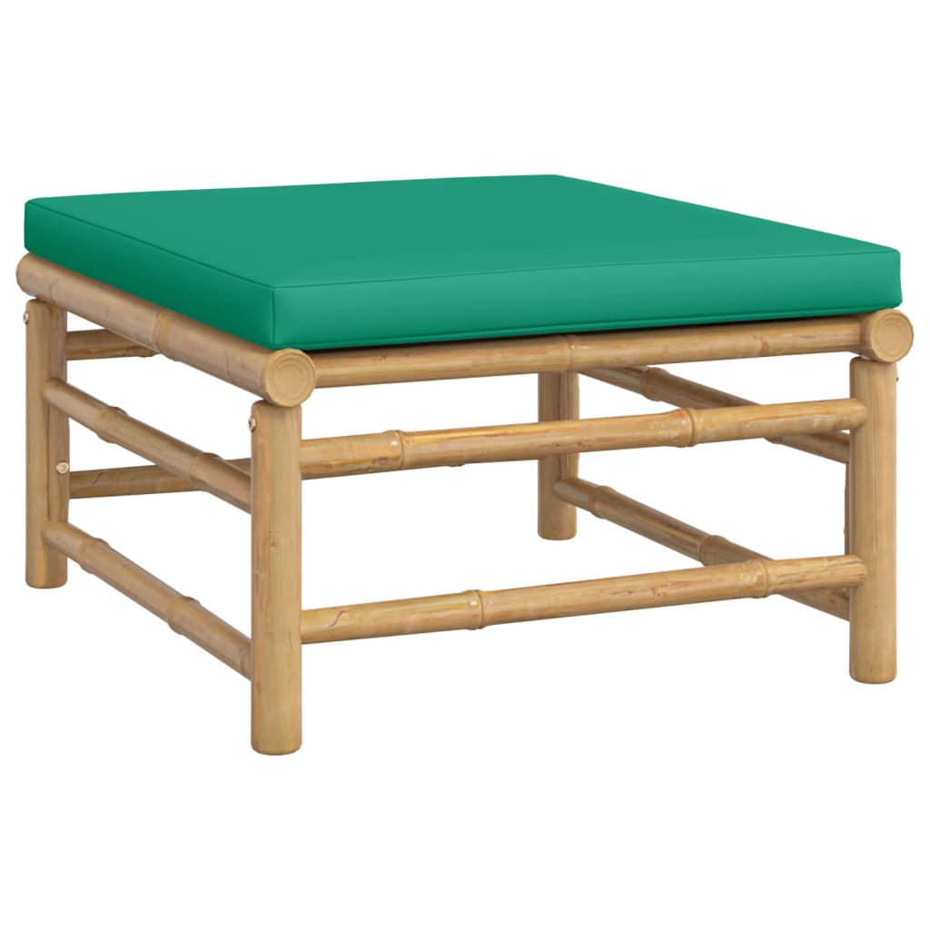 8-dijelna vrtna garnitura od bambusa sa zelenim jastucima