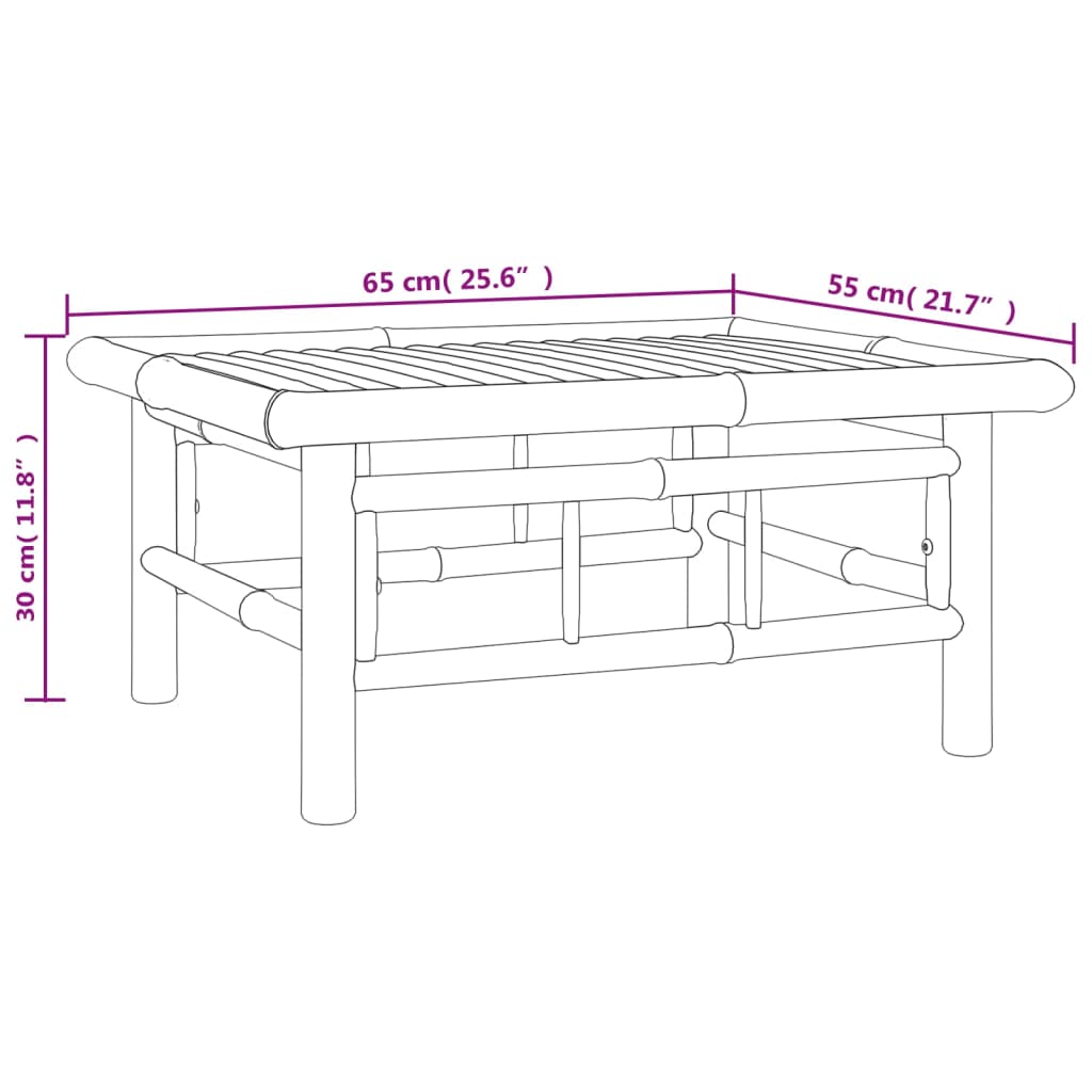 6-dijelna vrtna garnitura od bambusa s tamnosivim jastucima