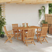 Vrtni set za objed 7 pcs Smeđa Čvrsto teak drvo