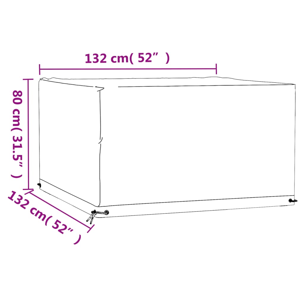 Navlake za vrtni namještaj 2 kom 8 ušica 132x132x80cm kvadratne