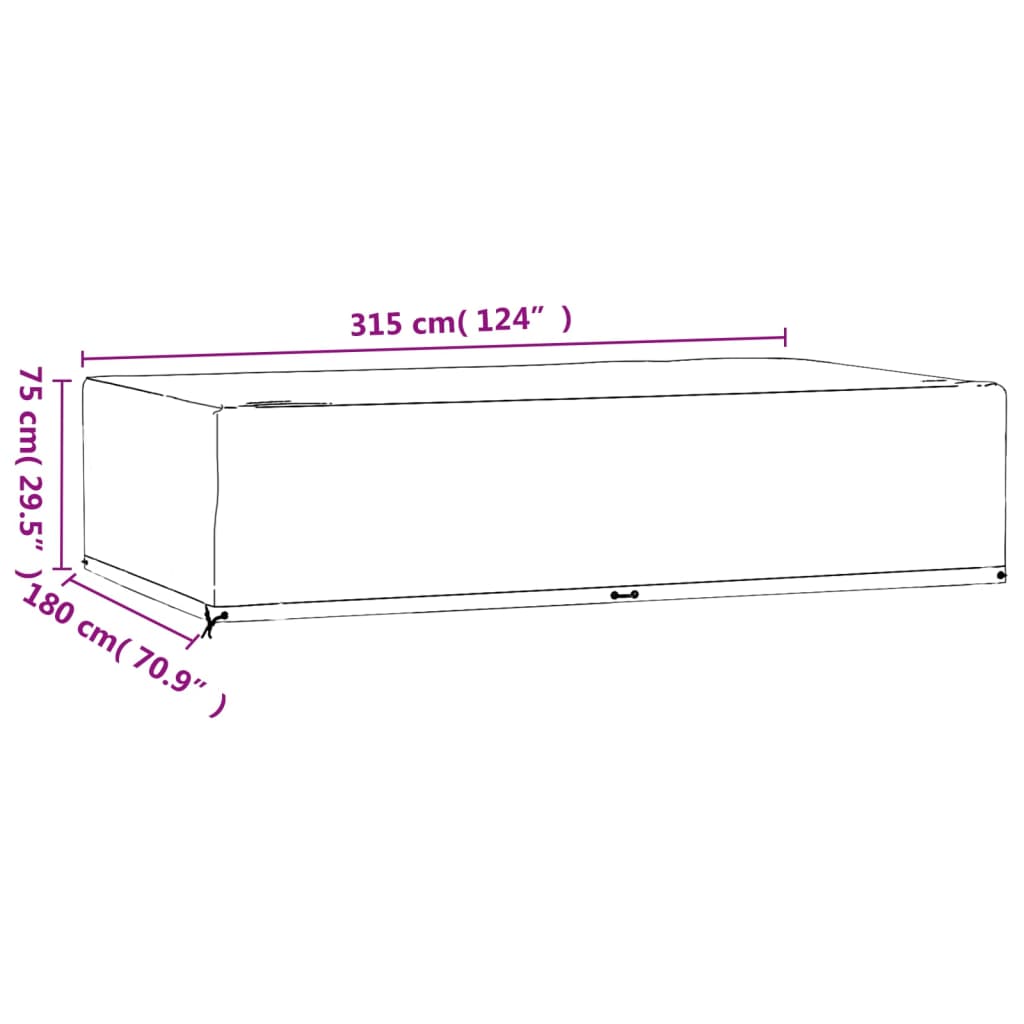 Navlake za vrtni namještaj 2 kom 315 x 180 x 75 cm pravokutne