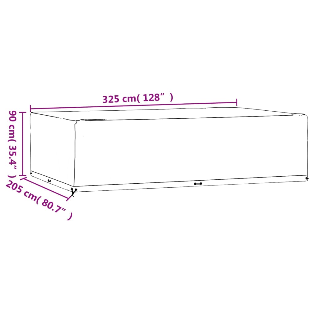 Navlake za vrtni namještaj 2 kom 325x205x90 cm pravokutne