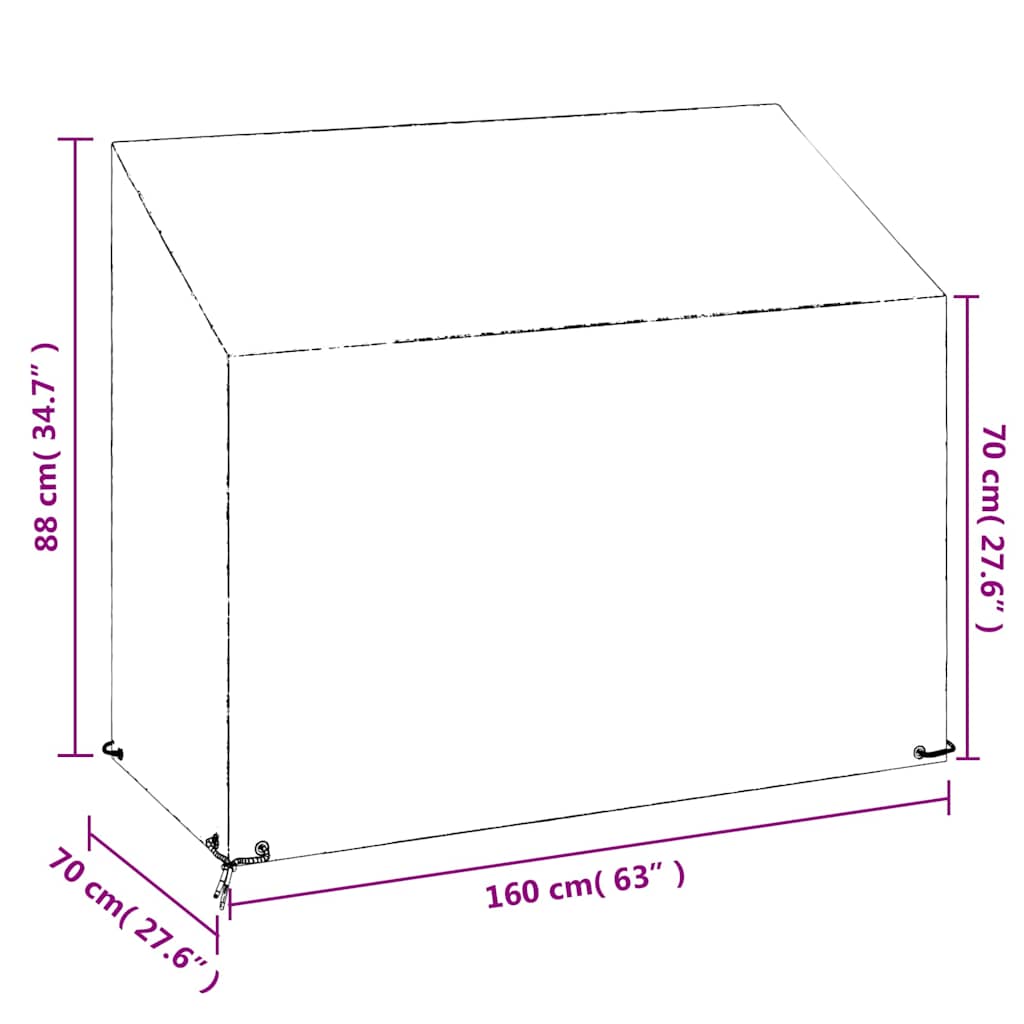 Navlake za vrtnu klupu s 8 ušica 2 kom 160 x 70 x 70/88 cm PE
