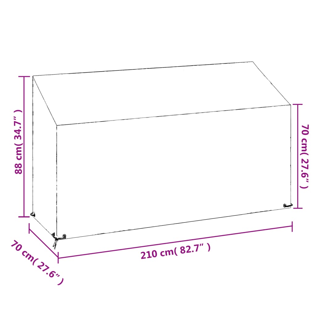 Navlake za vrtnu klupu s 12 ušica 2 kom 210 x 70 x 70/88 cm PE