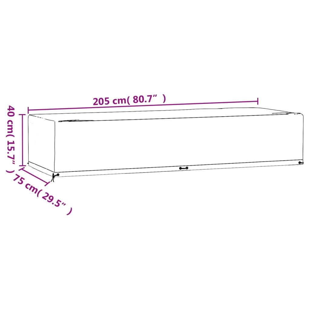 Navlake za ležaljku 2 kom s 12 ušica 205x75x40 cm polietilen