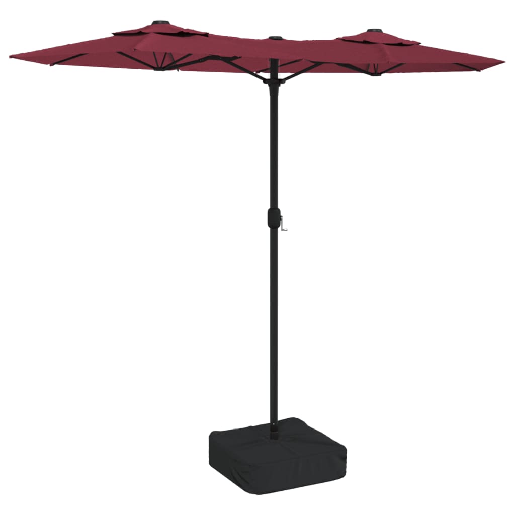Dvostruki vrtni suncobran bordo 316 x 145 cm