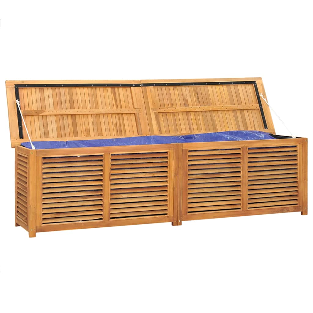 Vrtna kutija za pohranu s vrećom 200x50x55 cm masivna tikovina