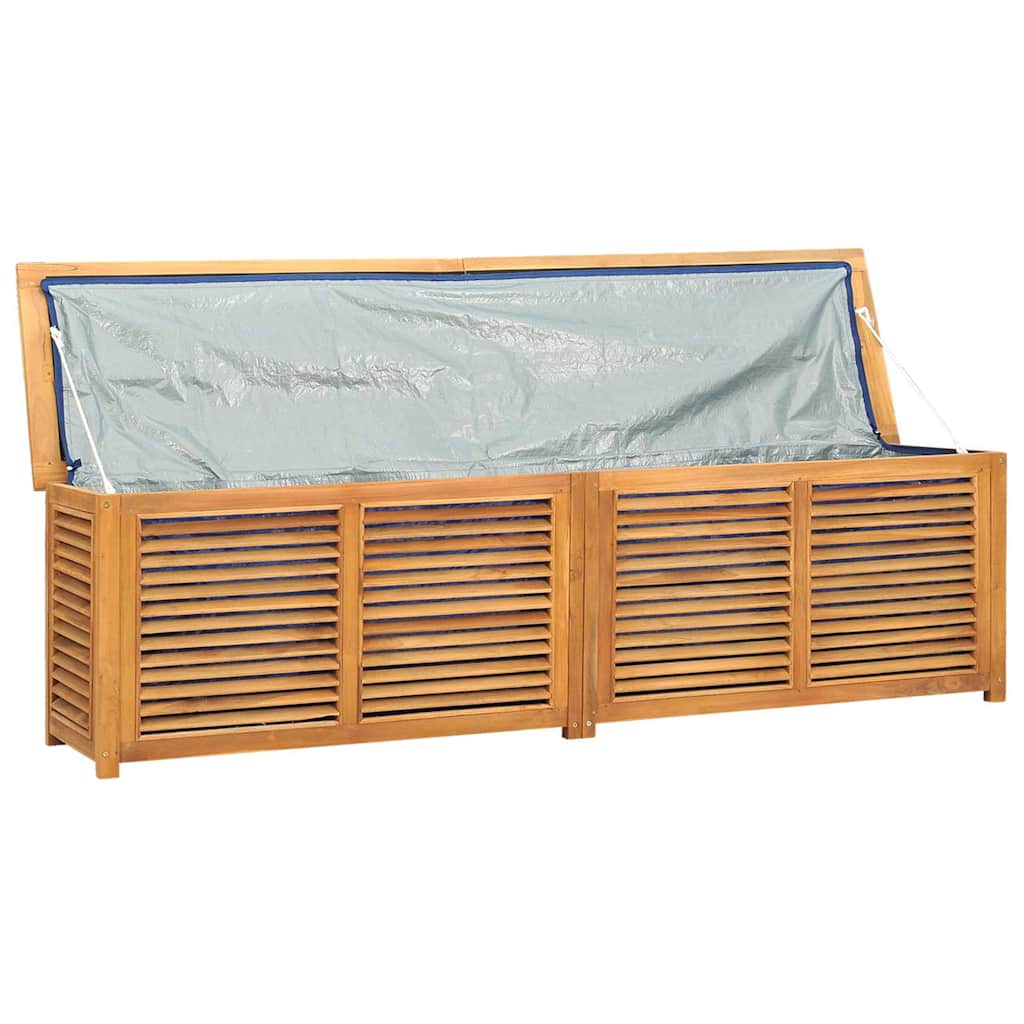 Vrtna kutija za pohranu s vrećom 200x50x55 cm masivna tikovina