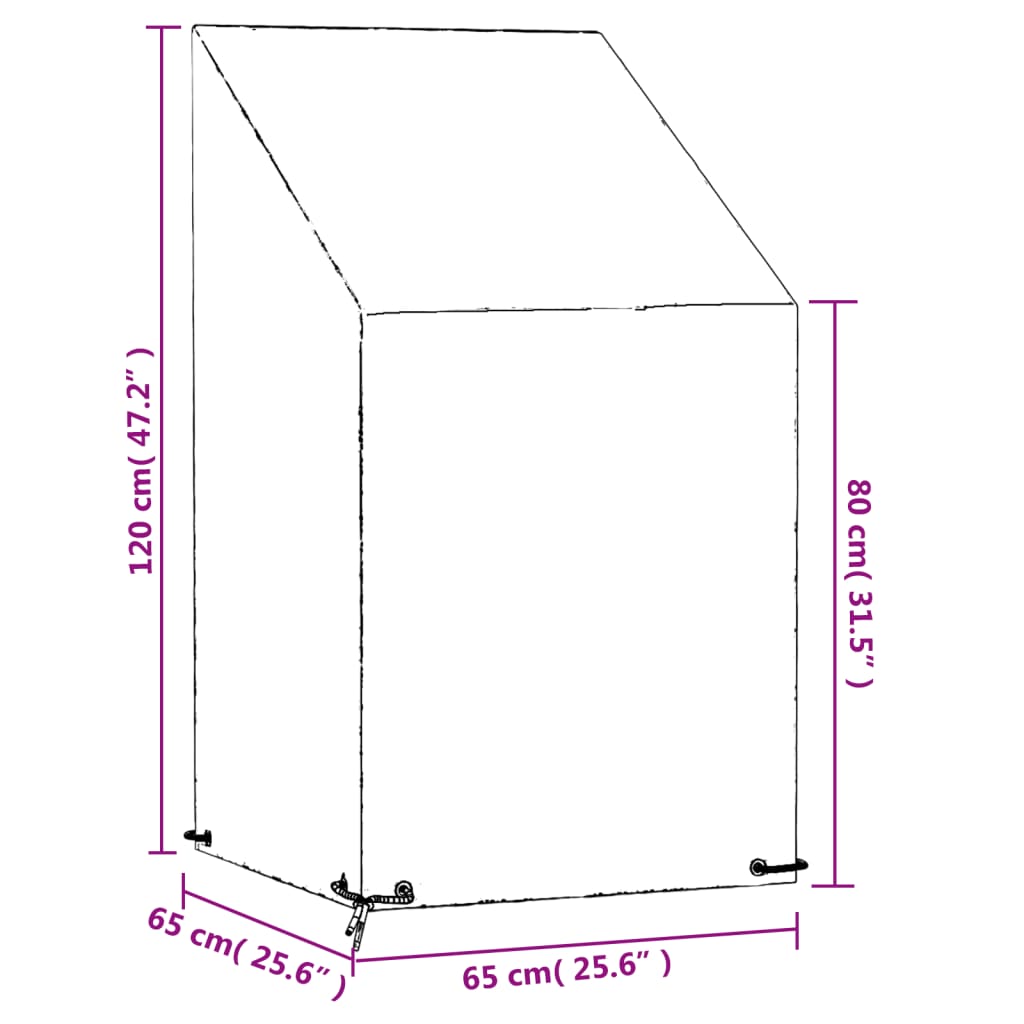 Navlaka za vrtnu stolicu 8 ušica 65 x 65 x 80/120 cm polietilen