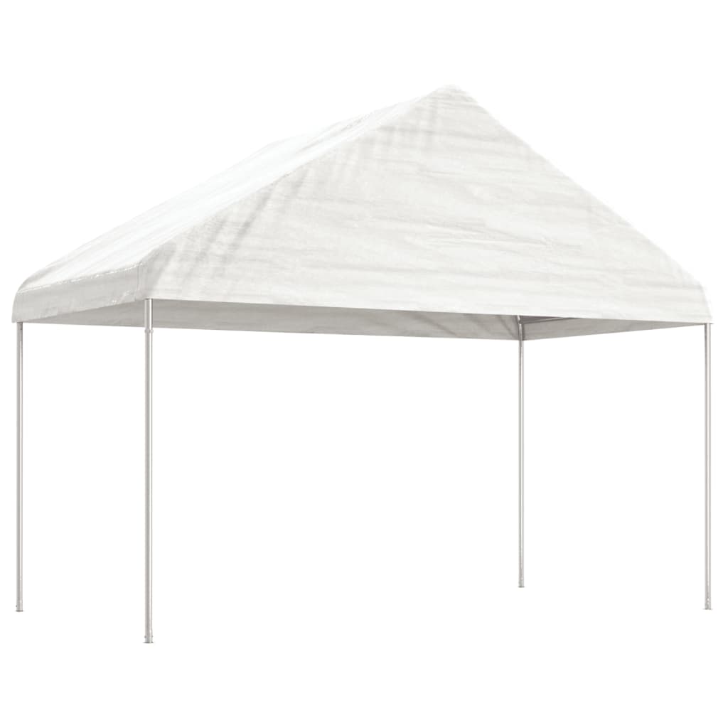 Sjenica s krovom bijela 6,69 x 4,08 x 3,22 m polietilen