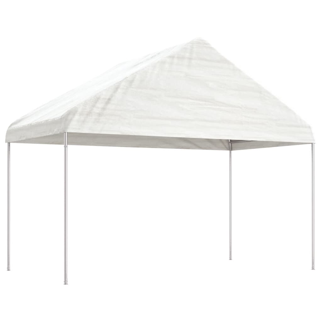 Sjenica s krovom bijela 13,38 x 4,08 x 3,22 m polietilen