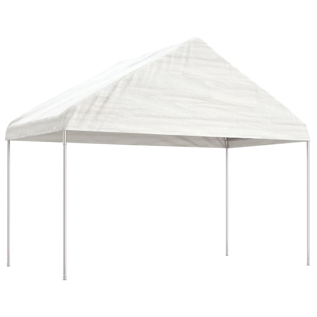 Sjenica s krovom bijela 15,61 x 4,08 x 3,22 m polietilen