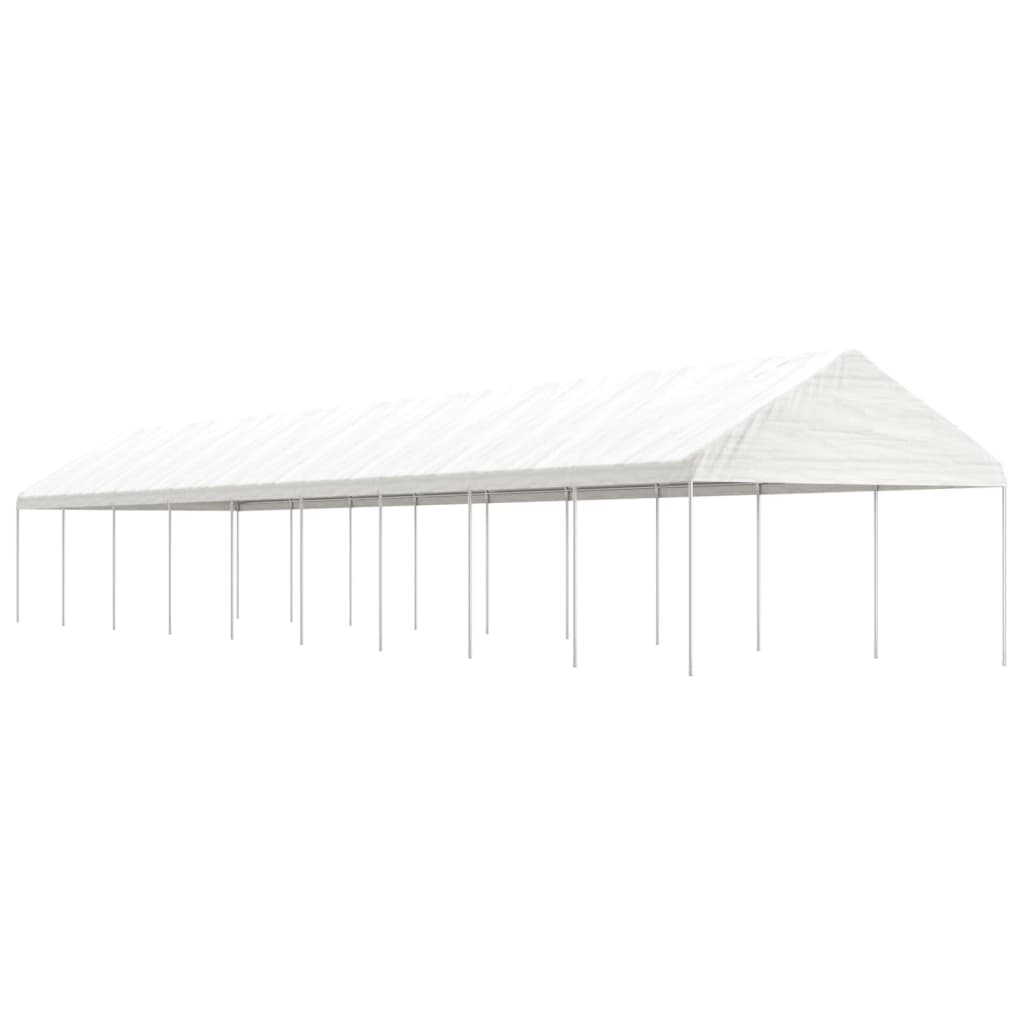 Sjenica s krovom bijela 20,07 x 4,08 x 3,22 m polietilen