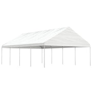 Sjenica s krovom bijela 8,92 x 5,88 x 3,75 m polietilen