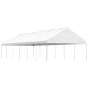 Sjenica s krovom bijela 13,38 x 5,88 x 3,75 m polietilen
