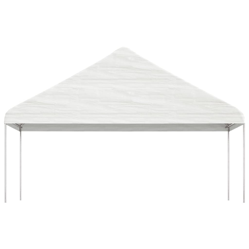 Sjenica s krovom bijela 13,38 x 5,88 x 3,75 m polietilen