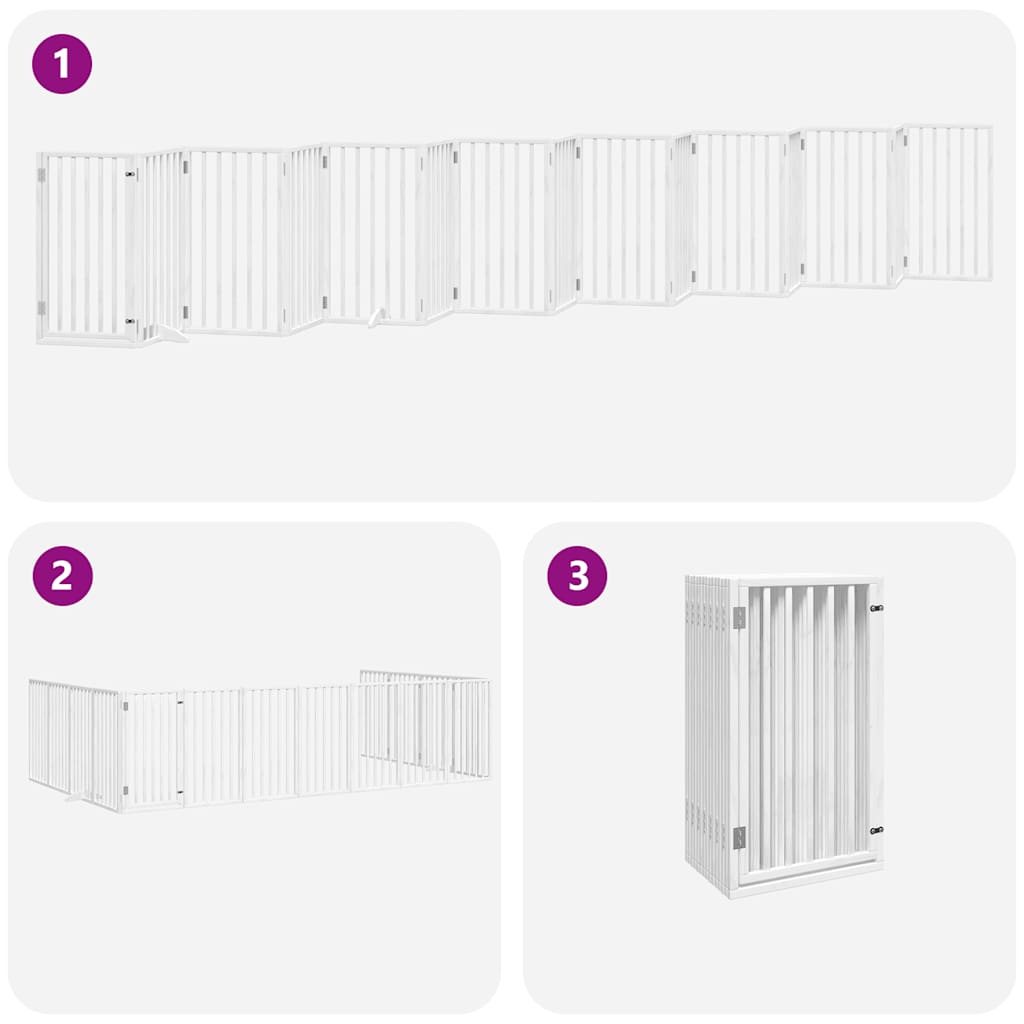 Vrata za pse s vratašcima 15 panela sklopiva 750 cm drvo topole
