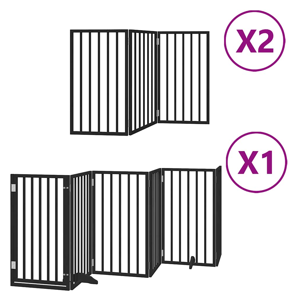 Vrata za pse s vratašcima 12 panela sklopiva 600 cm drvo topole
