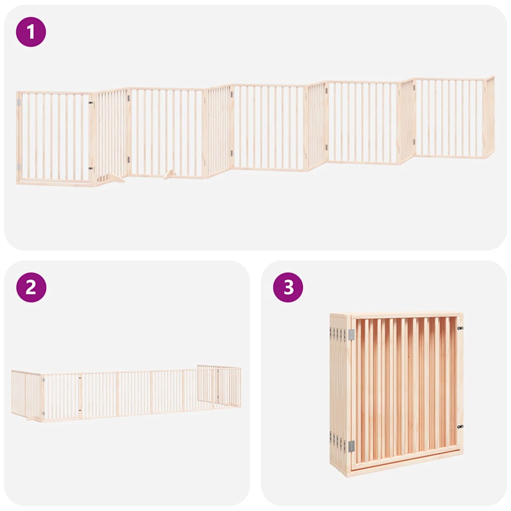 Vrata za pse s vratašcima 10 panela sklopiva 800 cm drvo topole