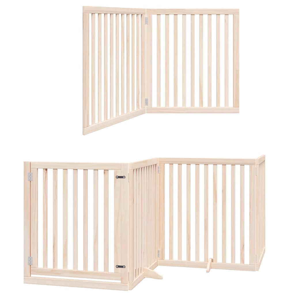 Vrata za pse s vratašcima 8 panela sklopiva 640 cm drvo topole