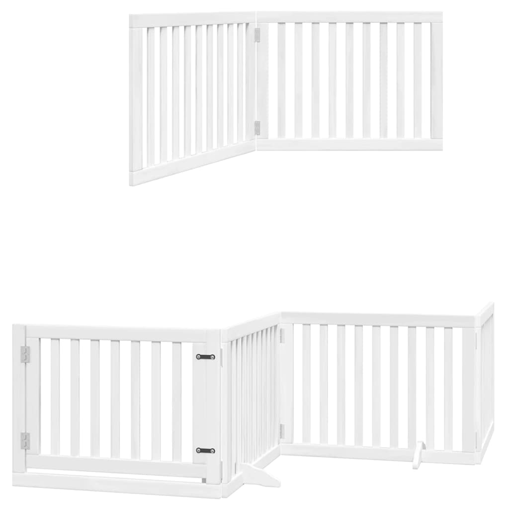 Vrata za pse s vratašcima 12 panela sklopiva 960 cm drvo topole