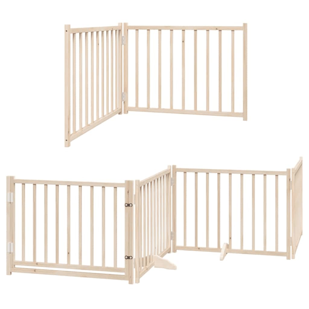 Vrata za pse s vratašcima 12 panela sklopiva 960 cm drvo topole