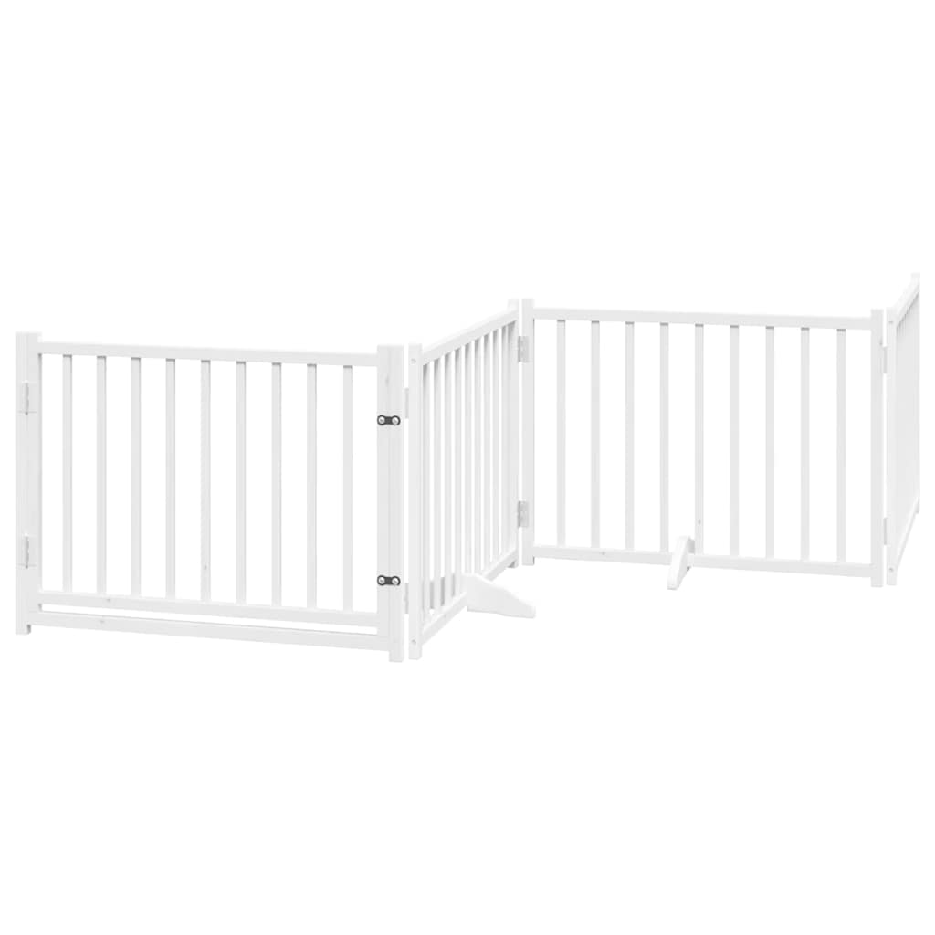 Vrata za pse s vratašcima 8 panela sklopiva 640 cm drvo topole