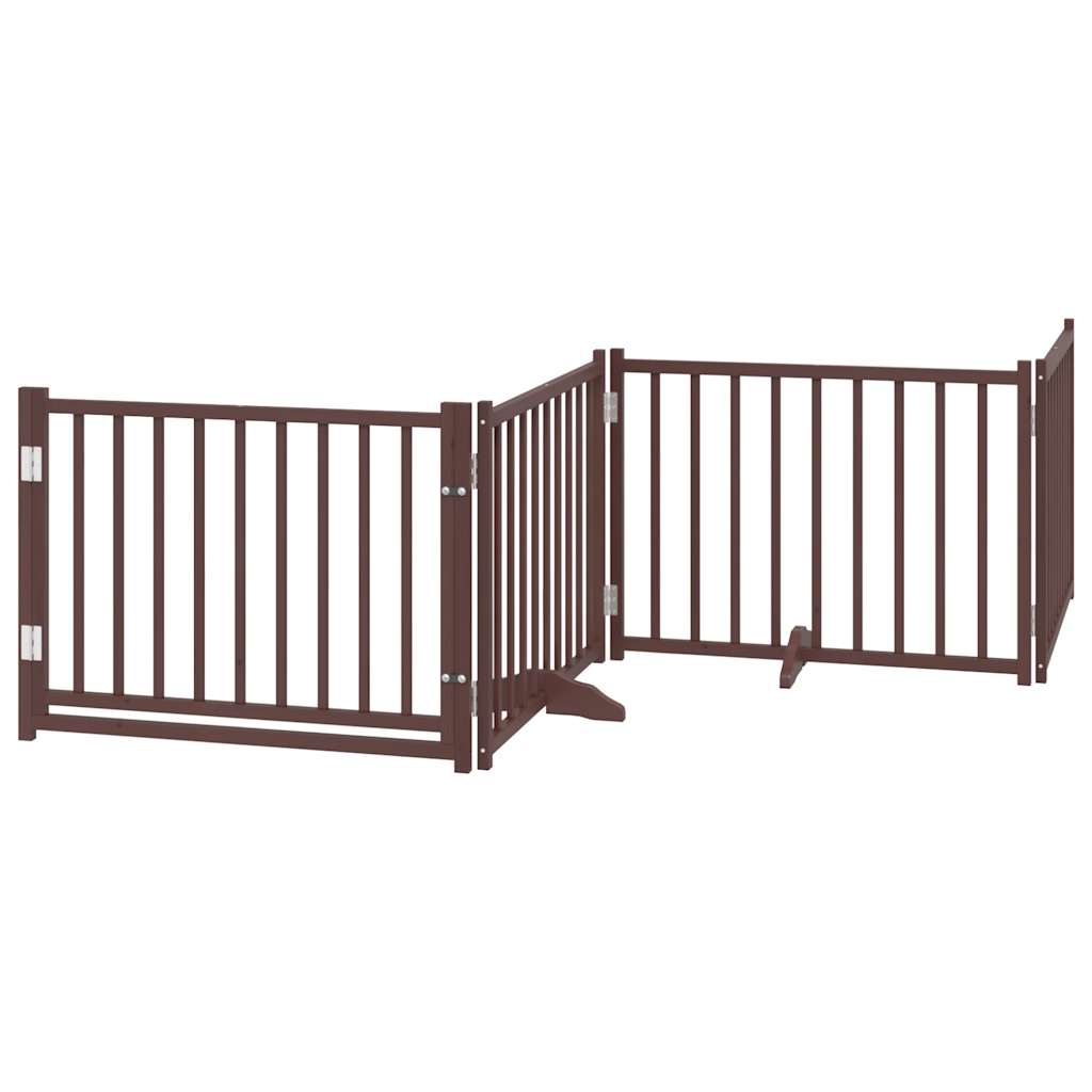 Vrata za pse s vratašcima 12 panela sklopiva 960 cm drvo topole