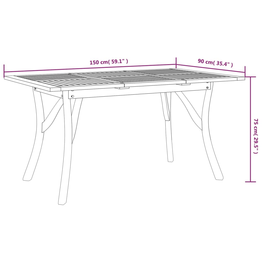 Vrtni stol 150x90x75 cm od masivnog bagremovog drva