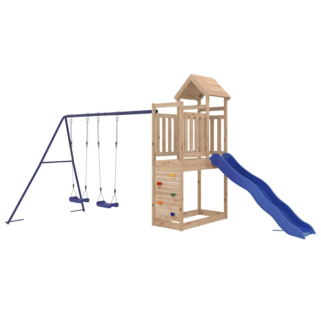 Vanjski set za igru od masivne borovine
