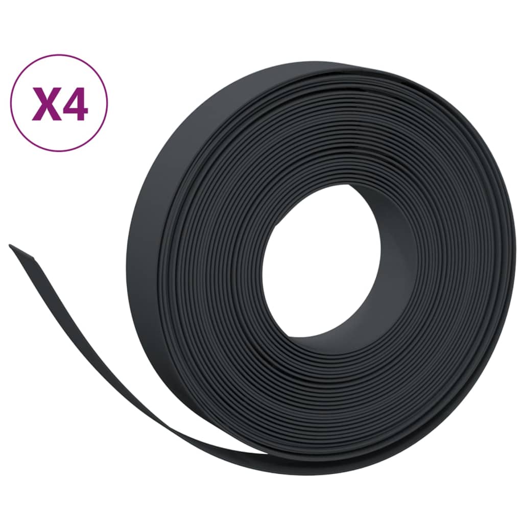 Vrtne ivice 4 kom crne 10 m 10 cm od polietilena